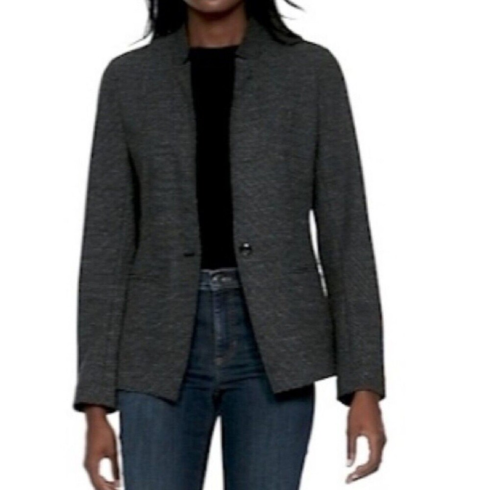 Banana Republic NWT Dark Charcoal 1 Button Blazer, Washable, 2